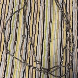 Judith Ripka Sterling Silver Cubic Zirconia Beaded Triple Necklace